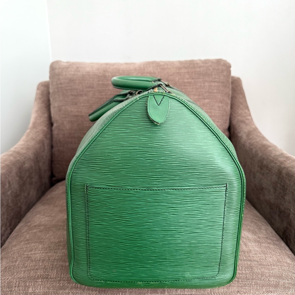 Authentic Louis Vuitton unisex Keepall 55 travel bag  green Epi leather large - Picture 4 of 16
